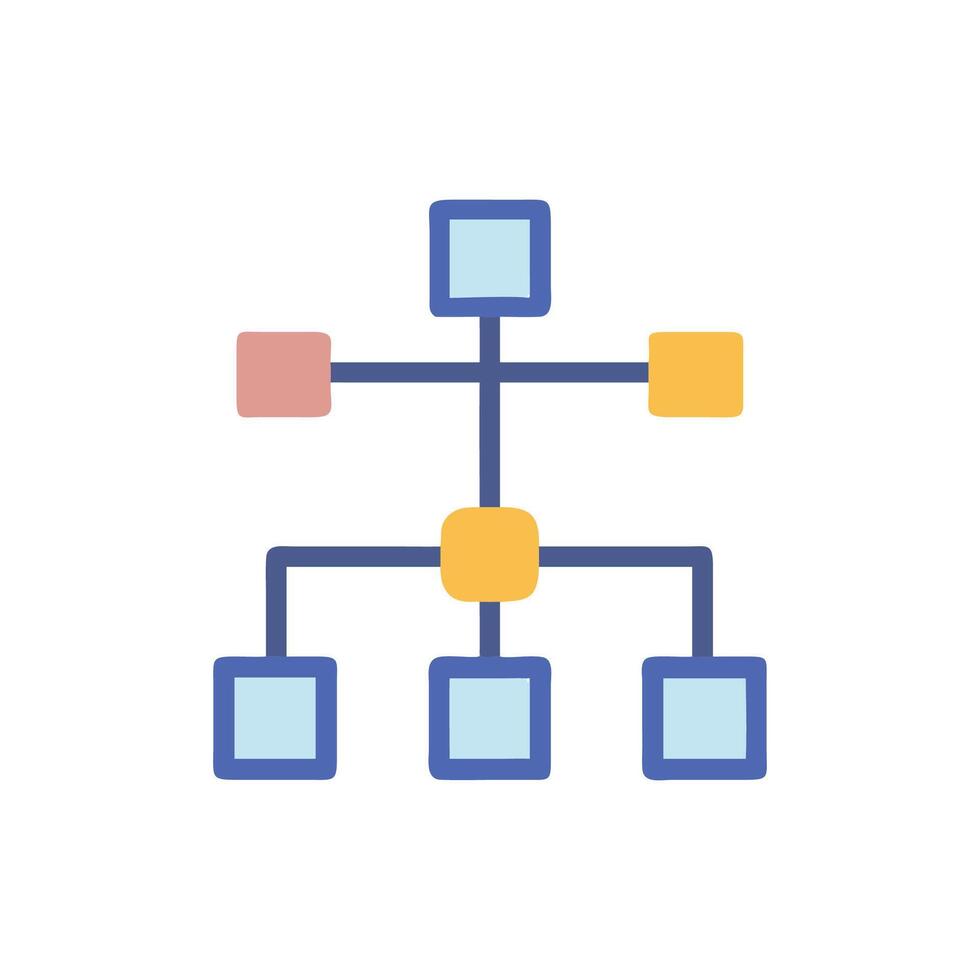 Conceptual business process graphic flow chart diagram on White vector