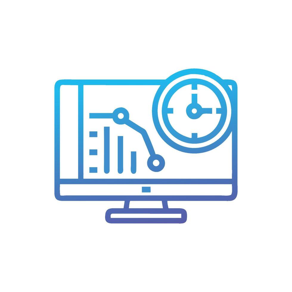 Realtime data monitoring and analytics on a computer screen vector