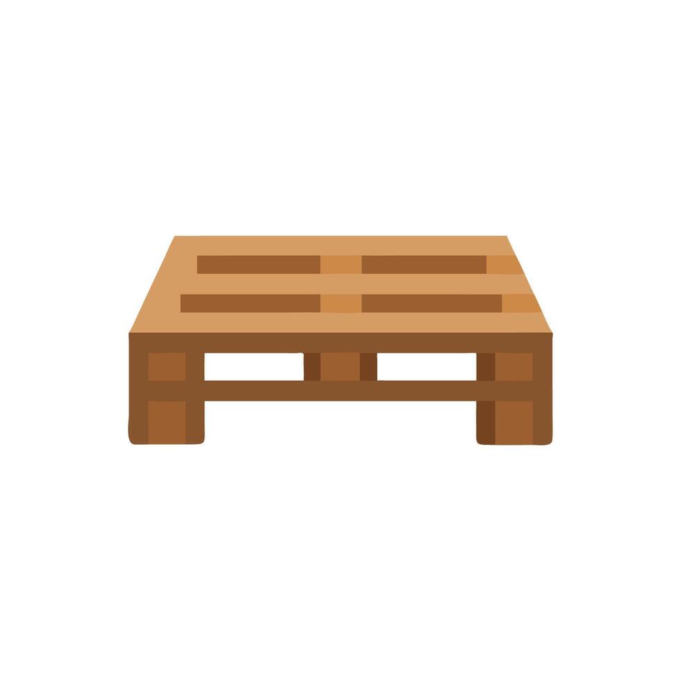 Isolated wooden pallet on White Background, brown color tone vector