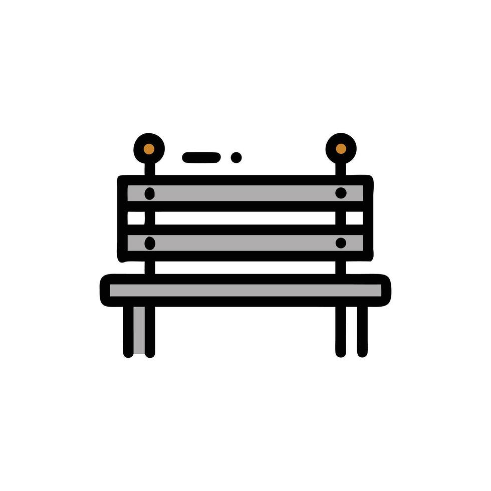Minimalist bench design in flat style on White Background vector