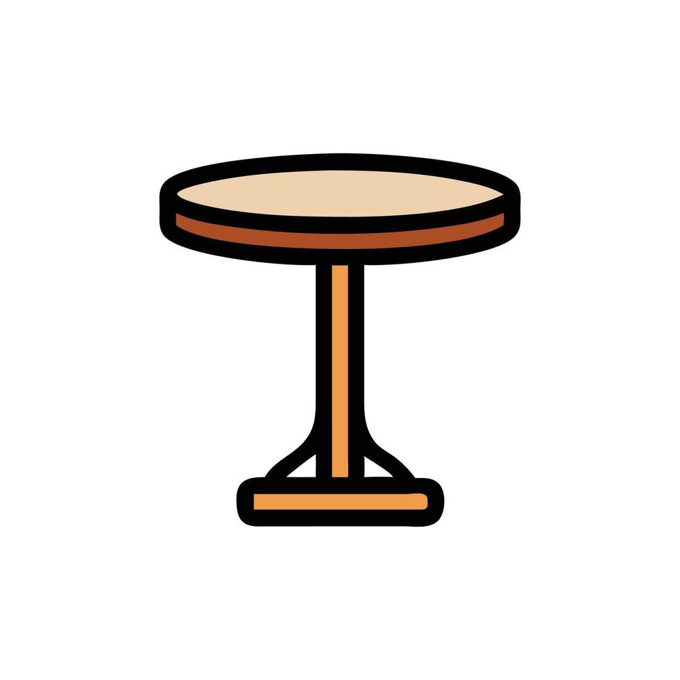 Isolated minimalist table illustration on White Background graphic resource vector