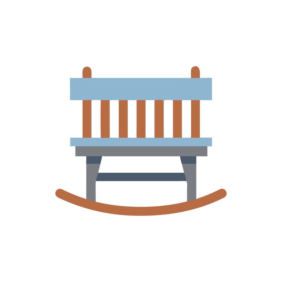 Flat style rocking chair illustration on White Background vector