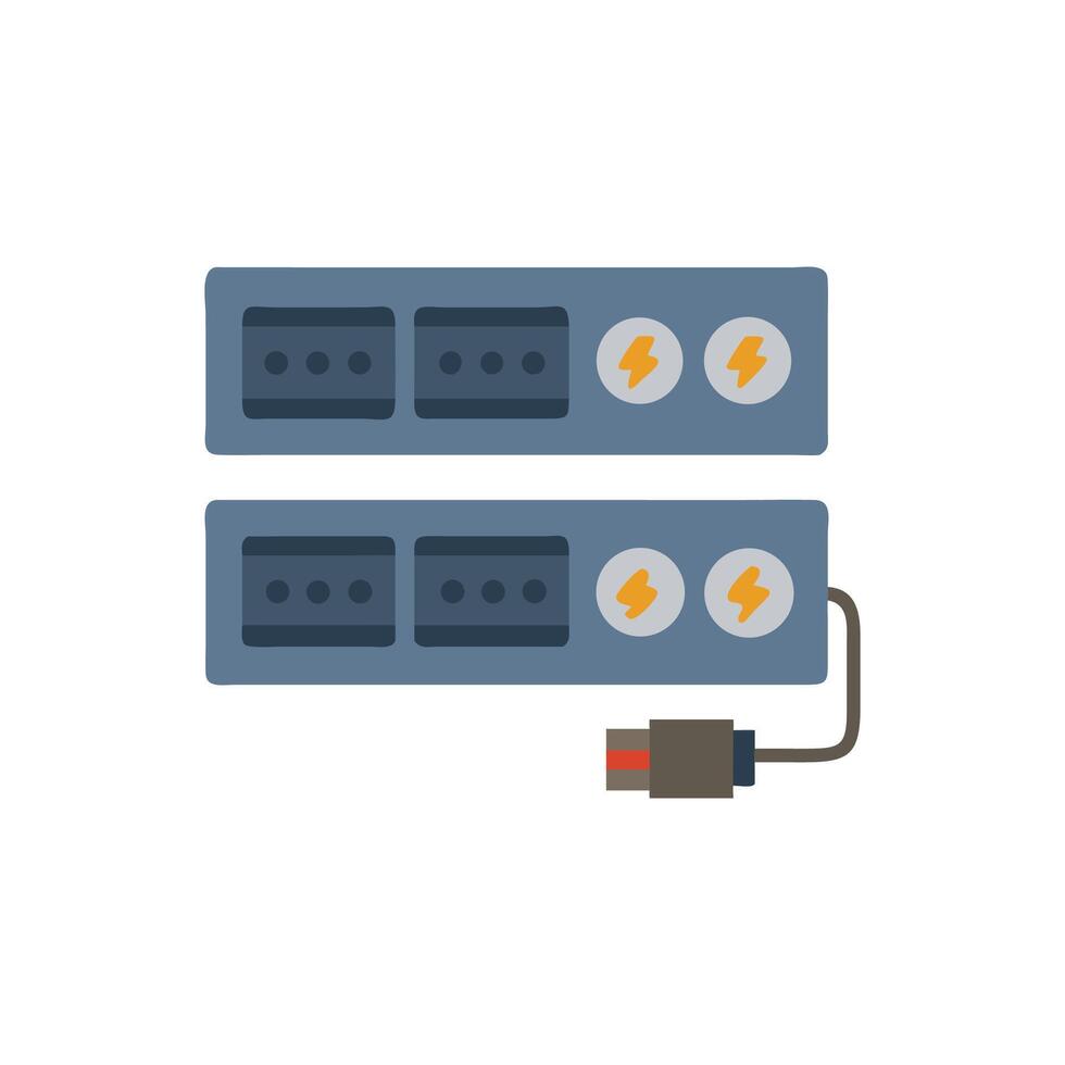 Isolated Server Rack with Blue Tone on White Background vector