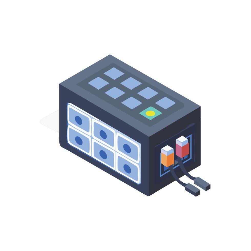 Isometric server rack visualization on a White Background vector
