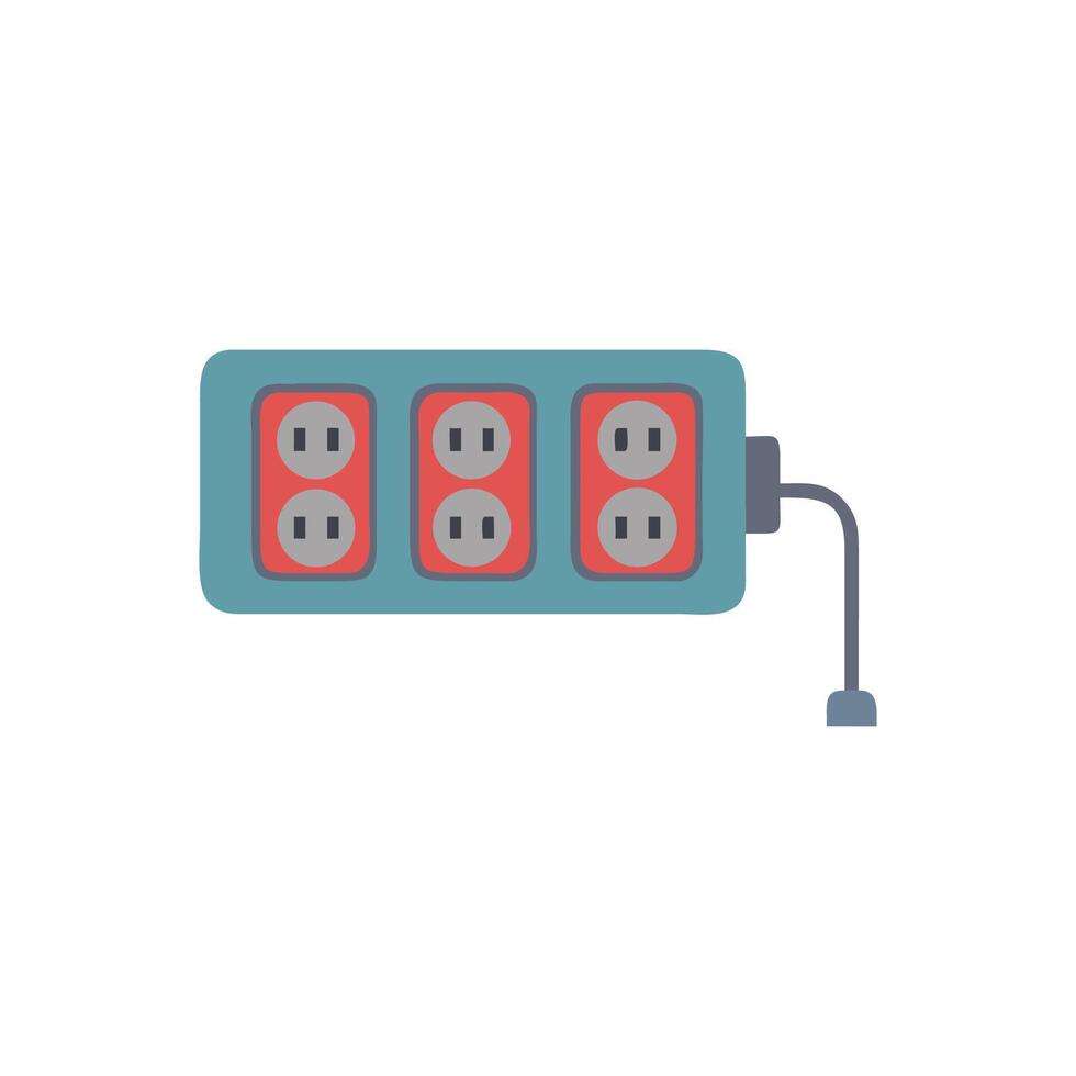 Illustration of multioutlet power strip on White Background vector