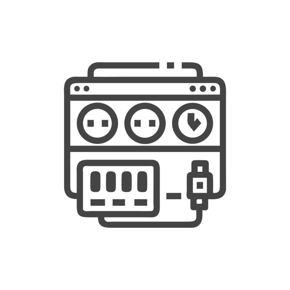 Server Monitoring Dashboard Icon with Connection Cable Port Design vector