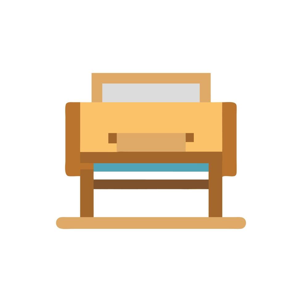 Flat Style Icon of a Wooden Printing Press vector