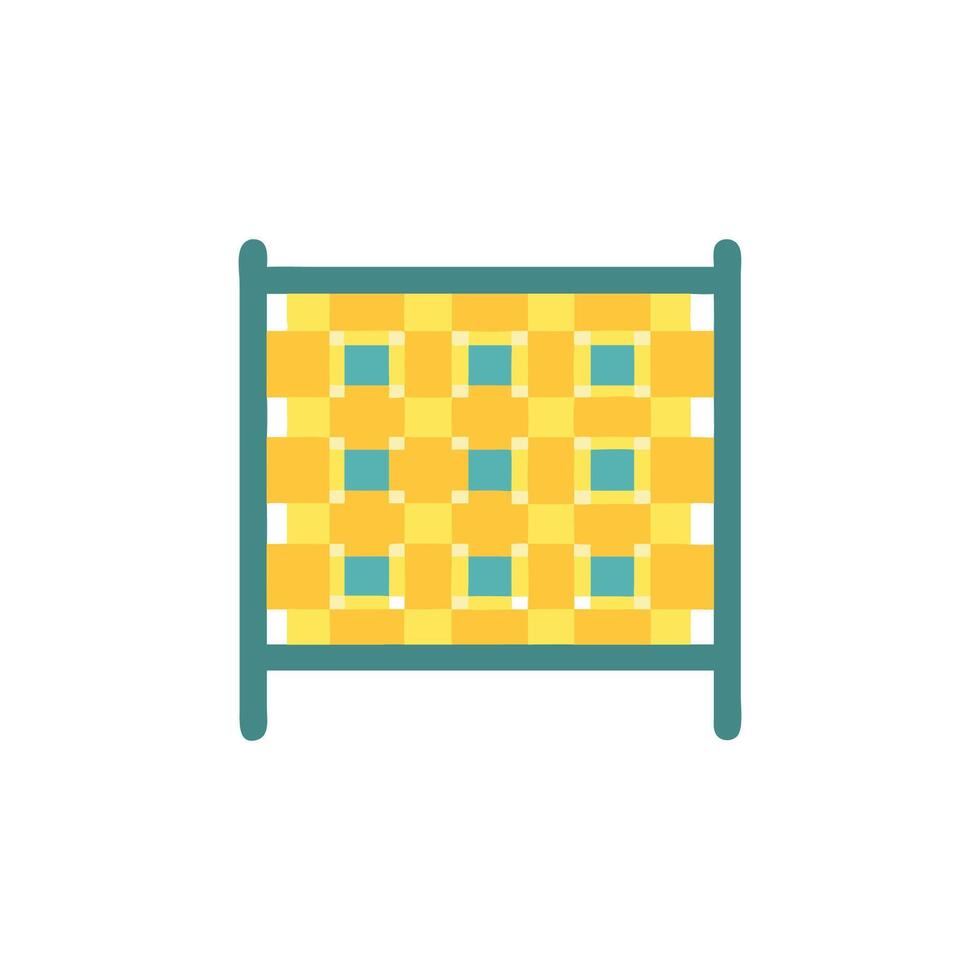 Hand drawn pixel art cot on a White Background vector