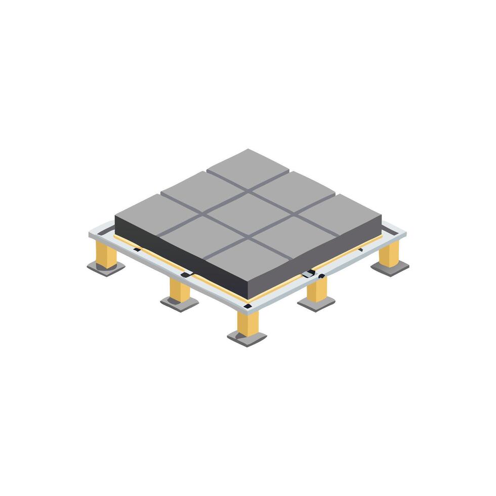 Isometric grid platform on isolated White Background minimal style vector