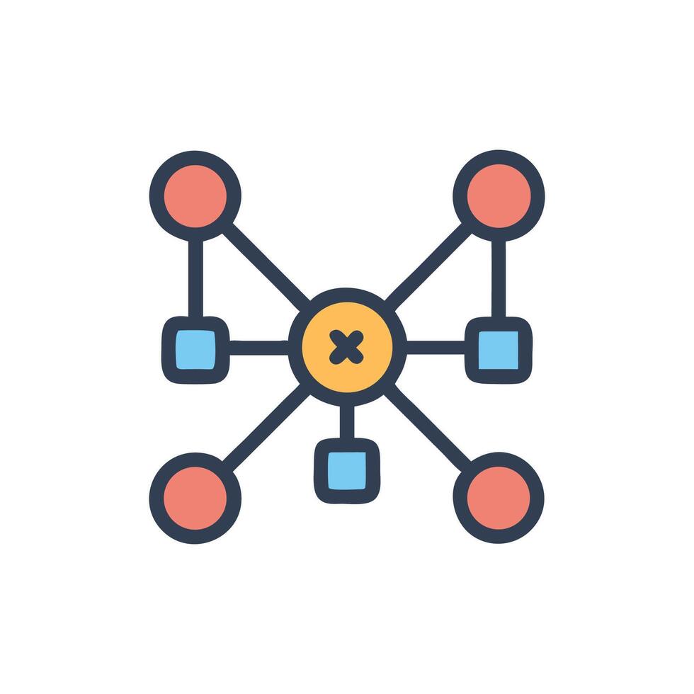 Abstract diagram network representing connections and relationships in design vector