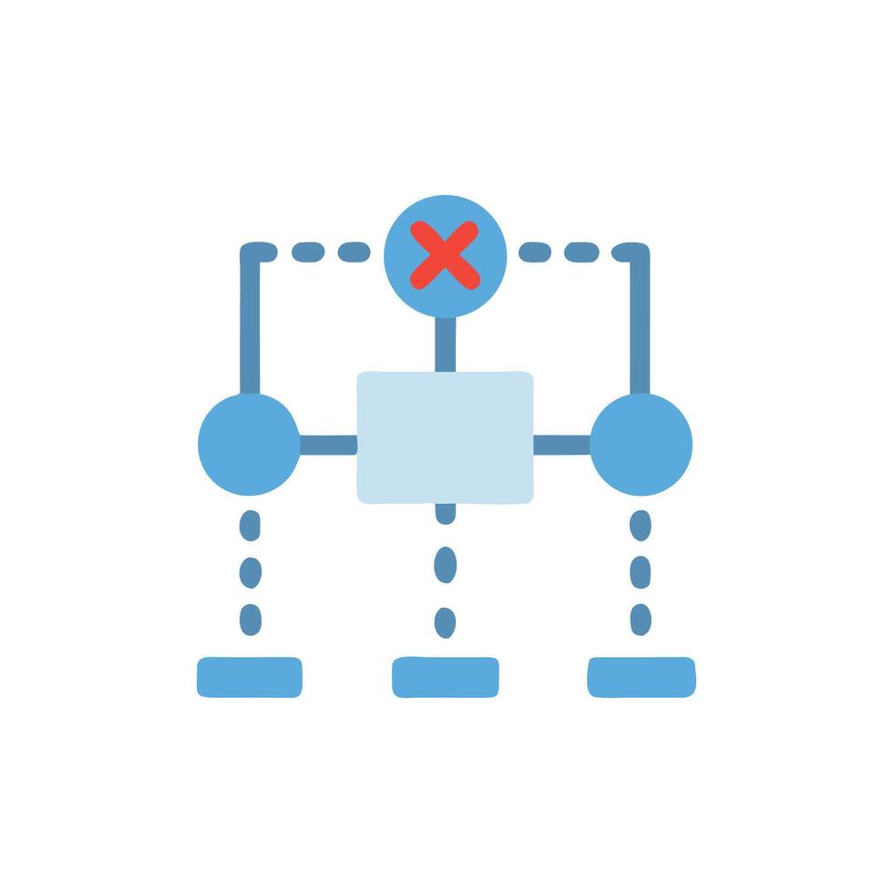 Disconnected flowchart diagram with nodes on a White Background vector