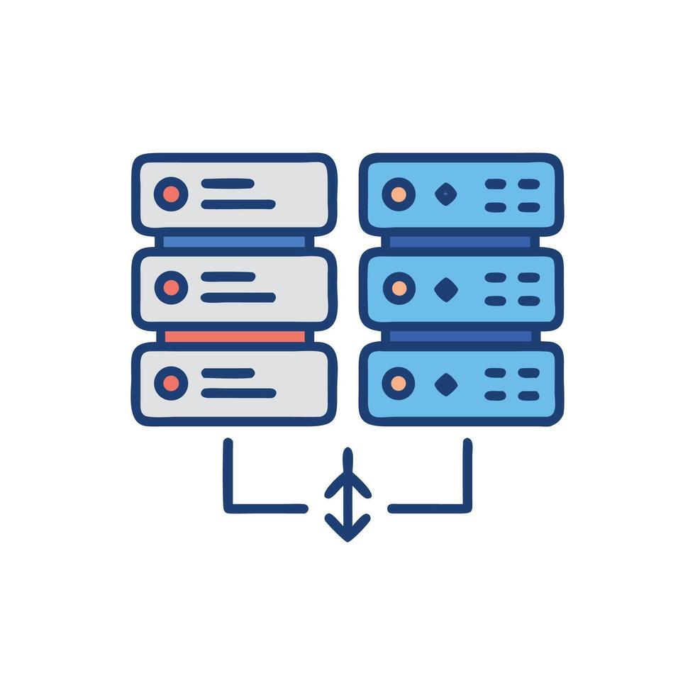 Abstract data servers icon for network and computing vector