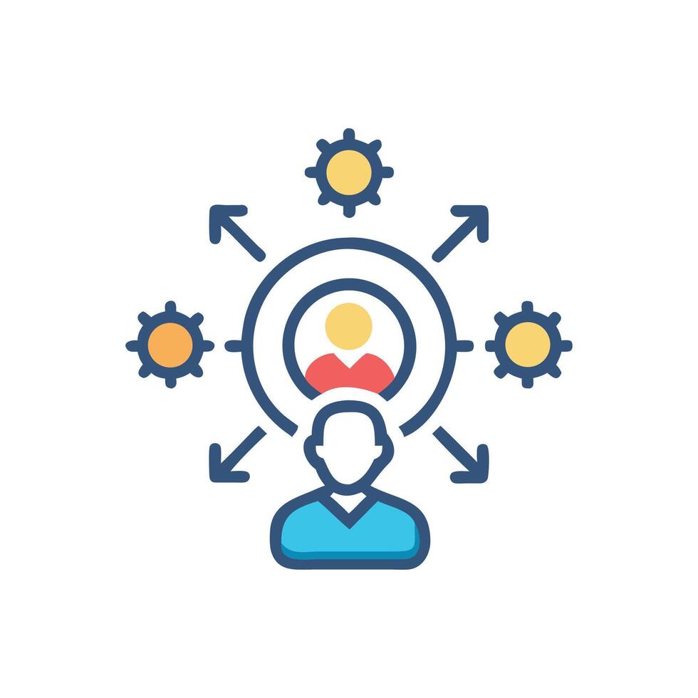 Decentralized network with focus on collaboration and teamwork concept vector