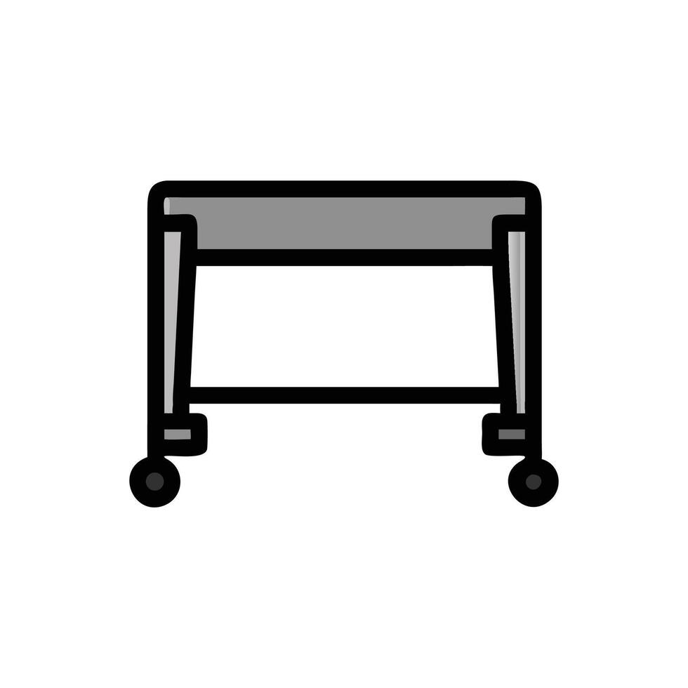 Minimalist gray table illustration on White Background. Furniture design vector