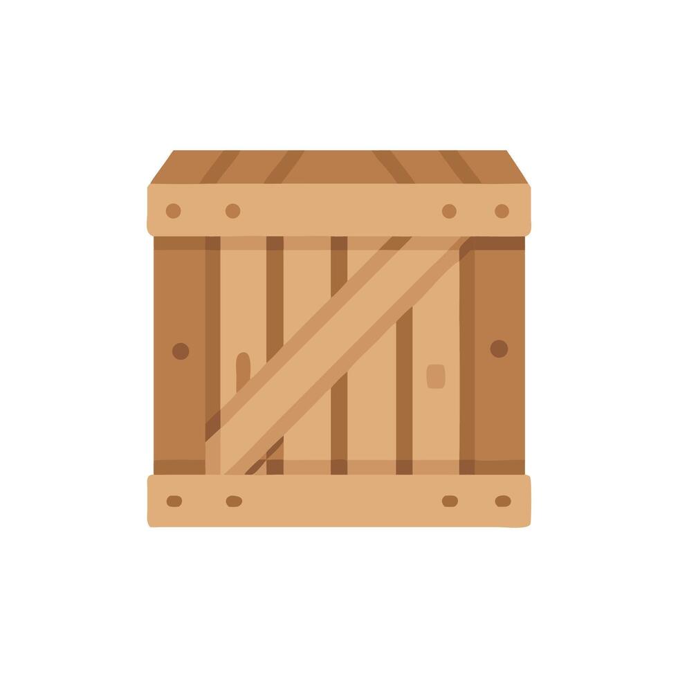 Isolated wooden crate box graphic on White Background vector
