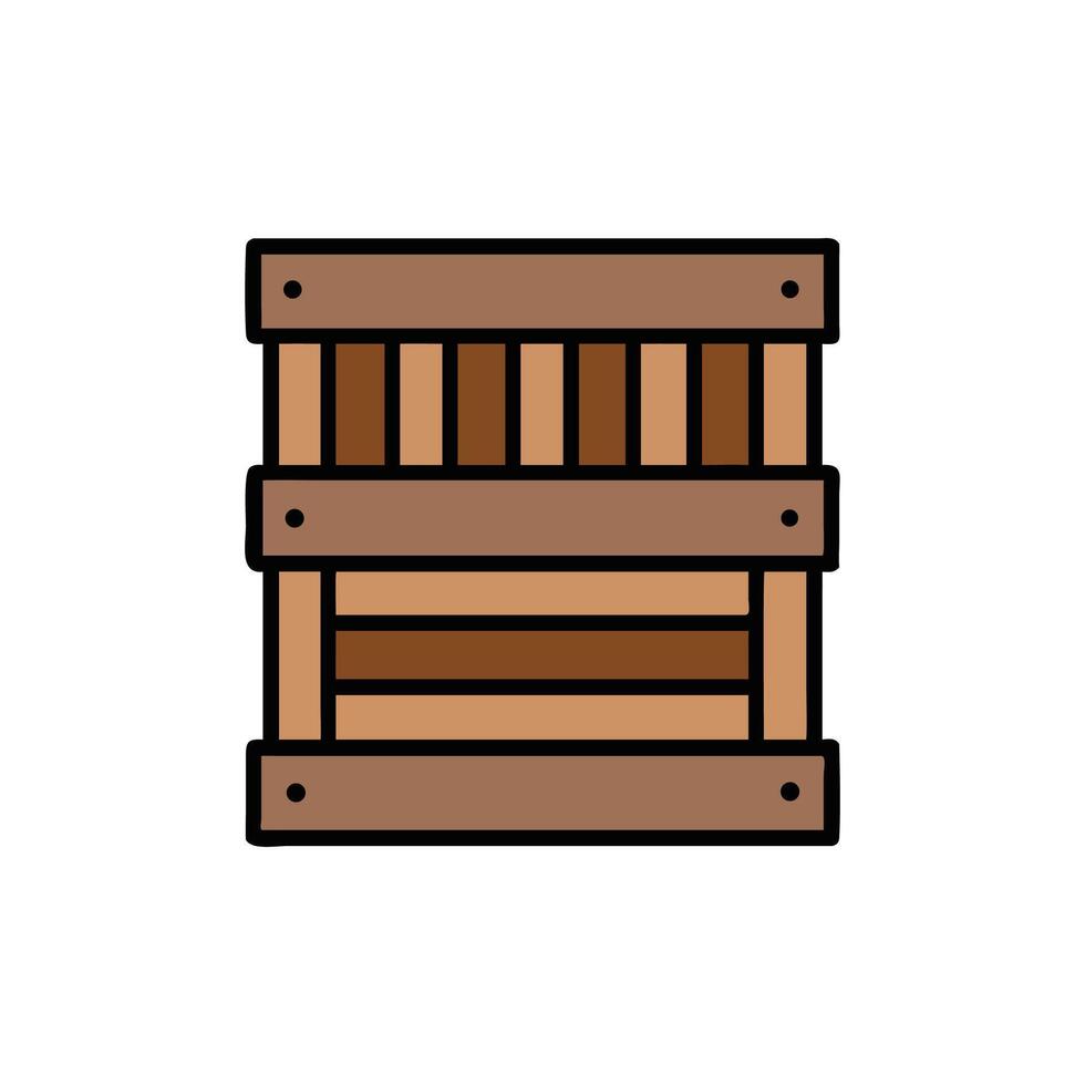 Isolated illustration of a wooden crate on White vector
