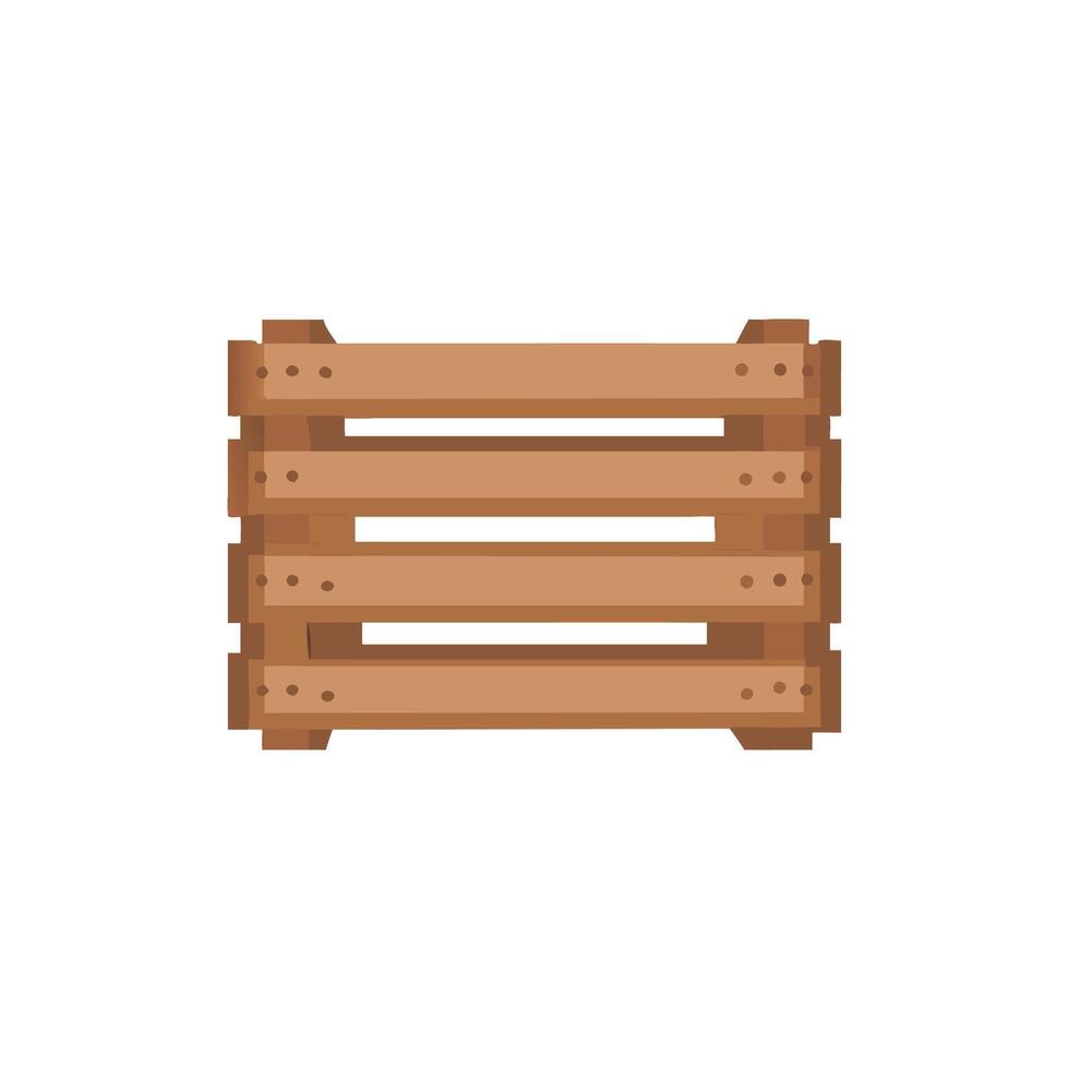 Isolated wooden crate illustration with simplistic and flat style vector