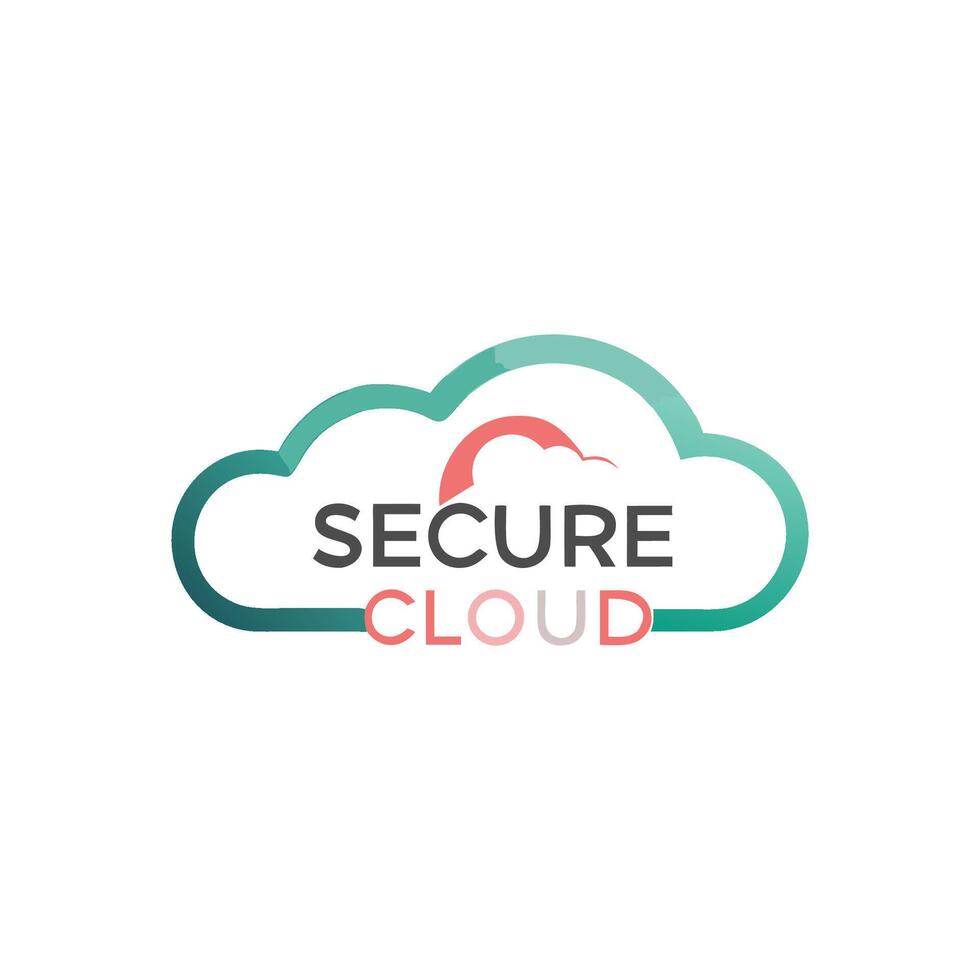 Secure cloud symbol graphic design on solid black backdrop vector