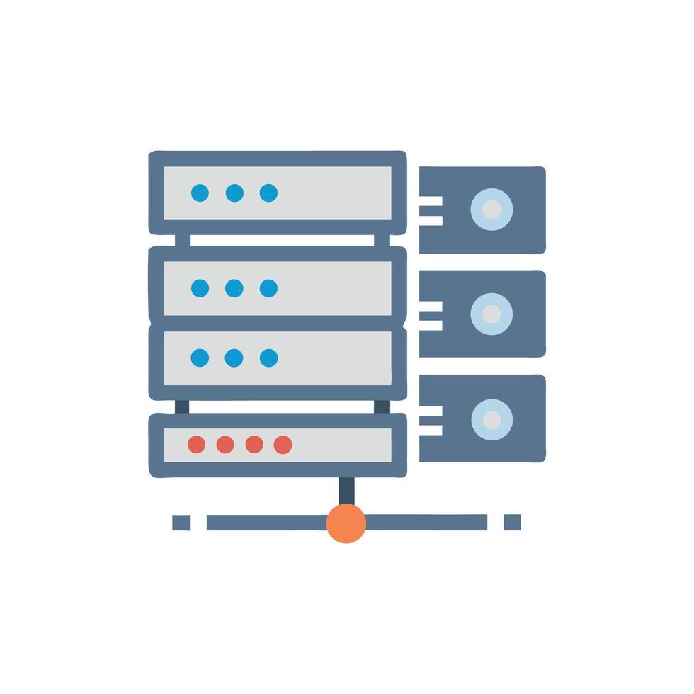 datos servidor icono representando un red de base de datos servidores vector