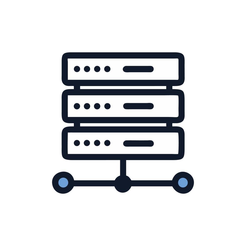 illustration of network server data storage, minimalist design vector