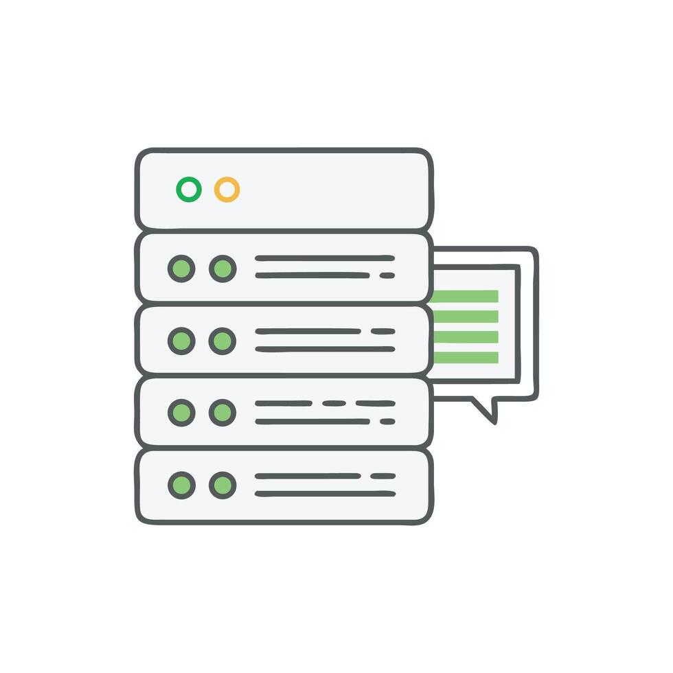 Servers and data connection symbol on White Background art vector