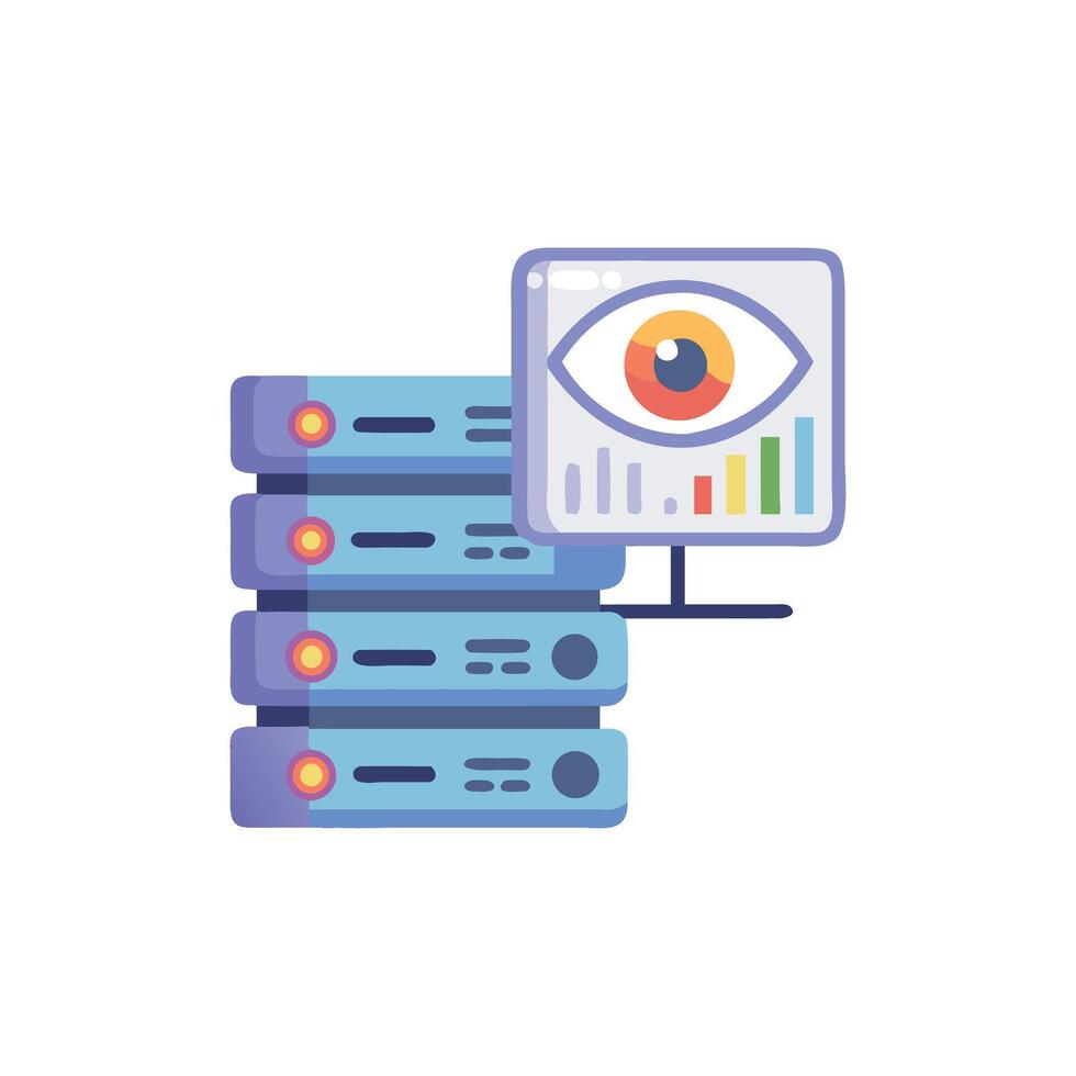 Server data monitoring system with eye and graph vector