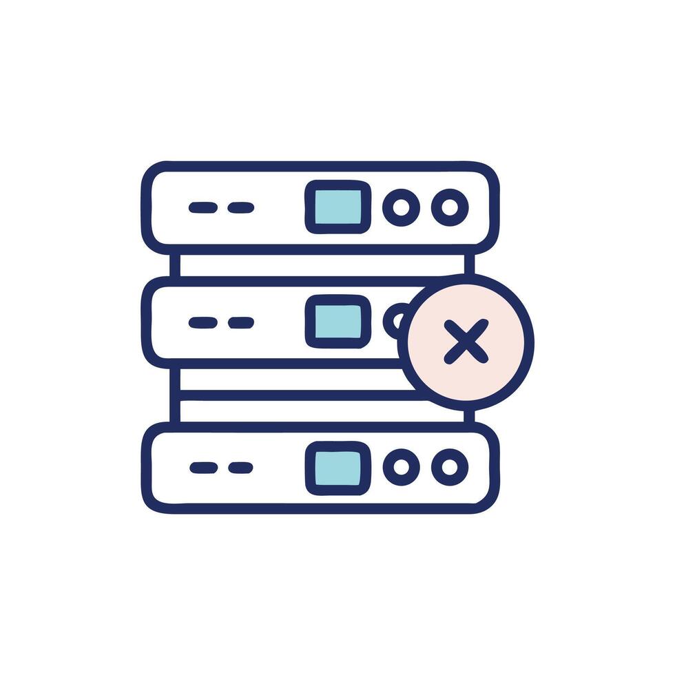 Data servers error or malfunction icon graphic representation vector