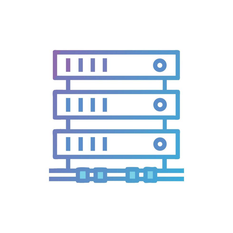 Isolated server rack stack with gradient on White Background vector