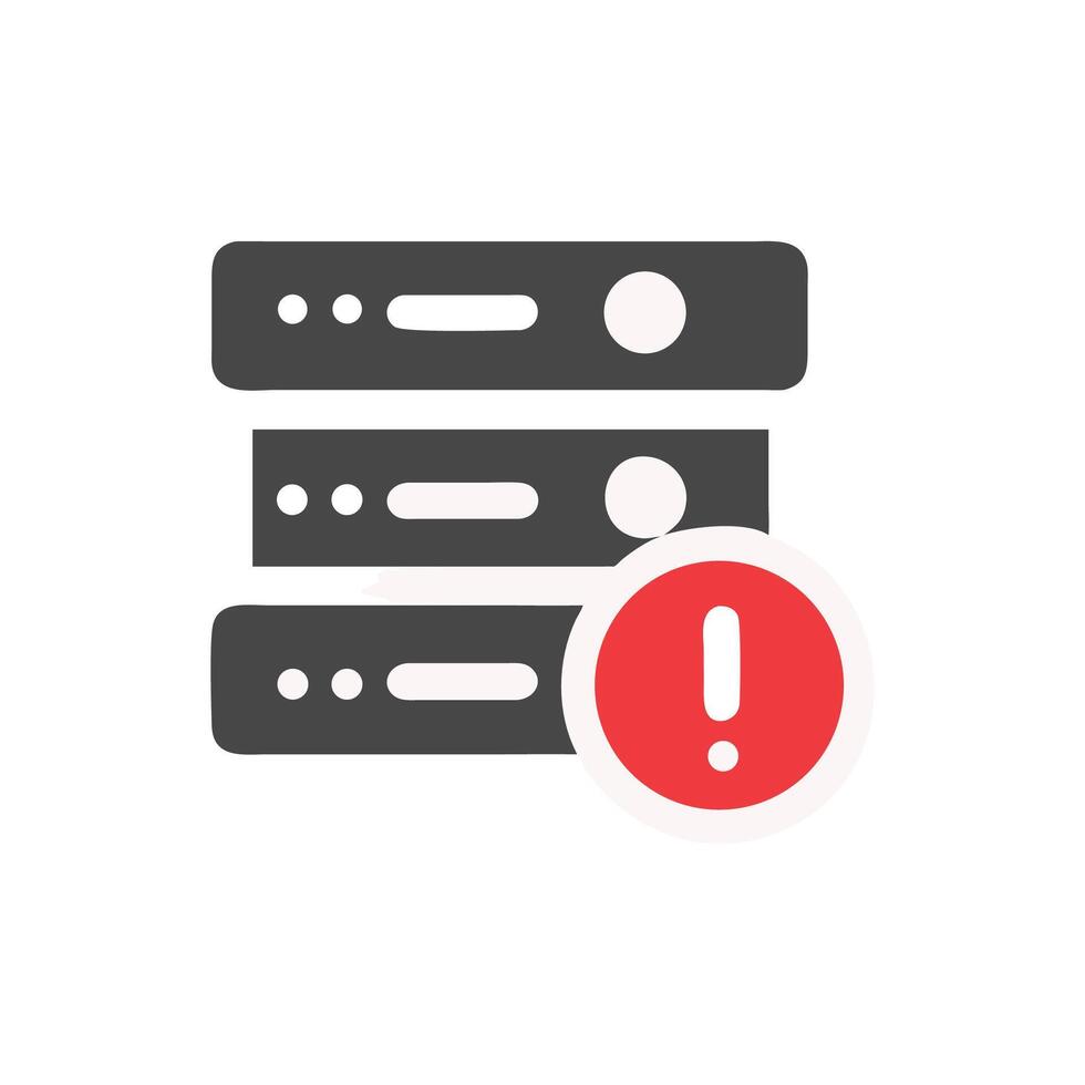 Server error alert icon data center infrastructure issue vector
