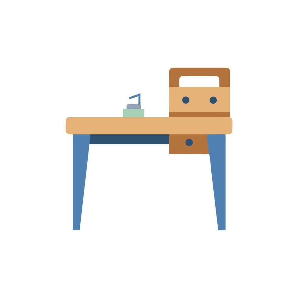 Desk flat illustration workspace for design vector