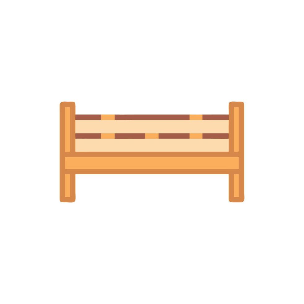 Wooden fence illustration in flat design style on White vector
