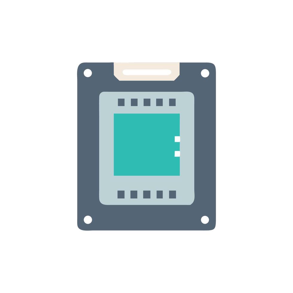 Flat image of a solid state drive SSD vector