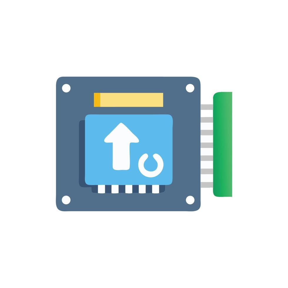 Illustration of microchip for data transfer or upgrade solution vector