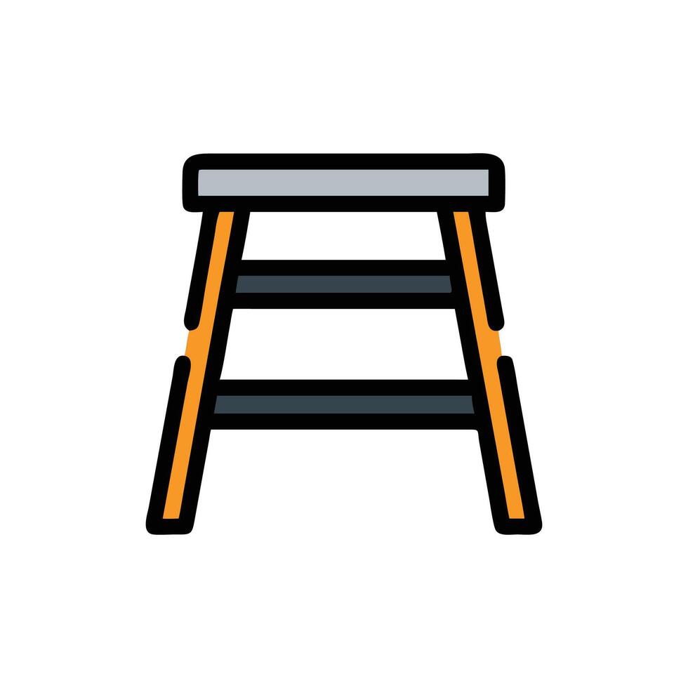 Modern minimalist illustration of a stepladder on White Background vector