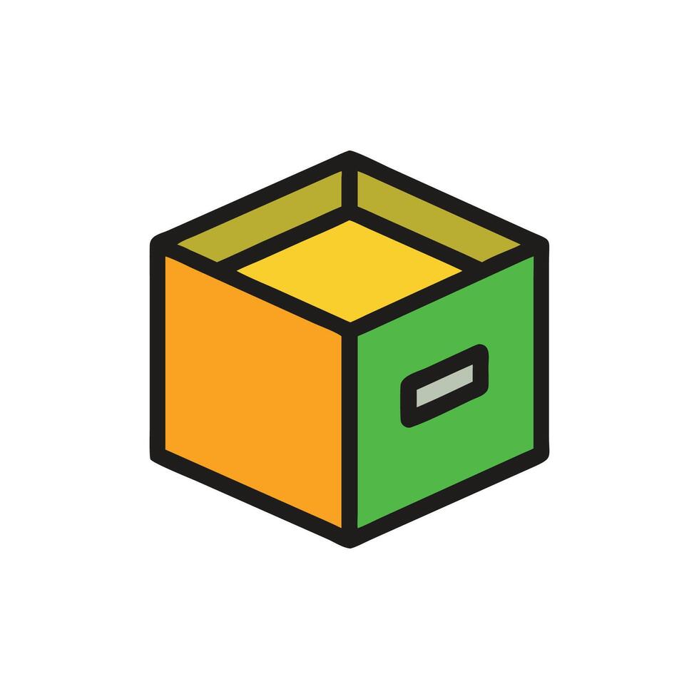 Colorful Isometric Box Icon for Storage and Organization Concept vector