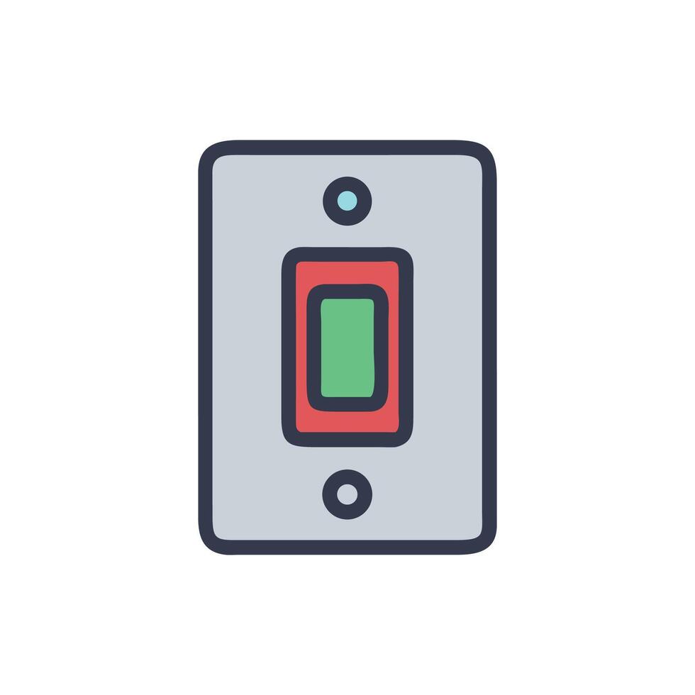 Isolated light switch illustration with modern design on White vector