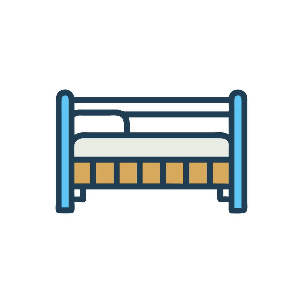 Illustration of a simple bed in a cartoon style vector