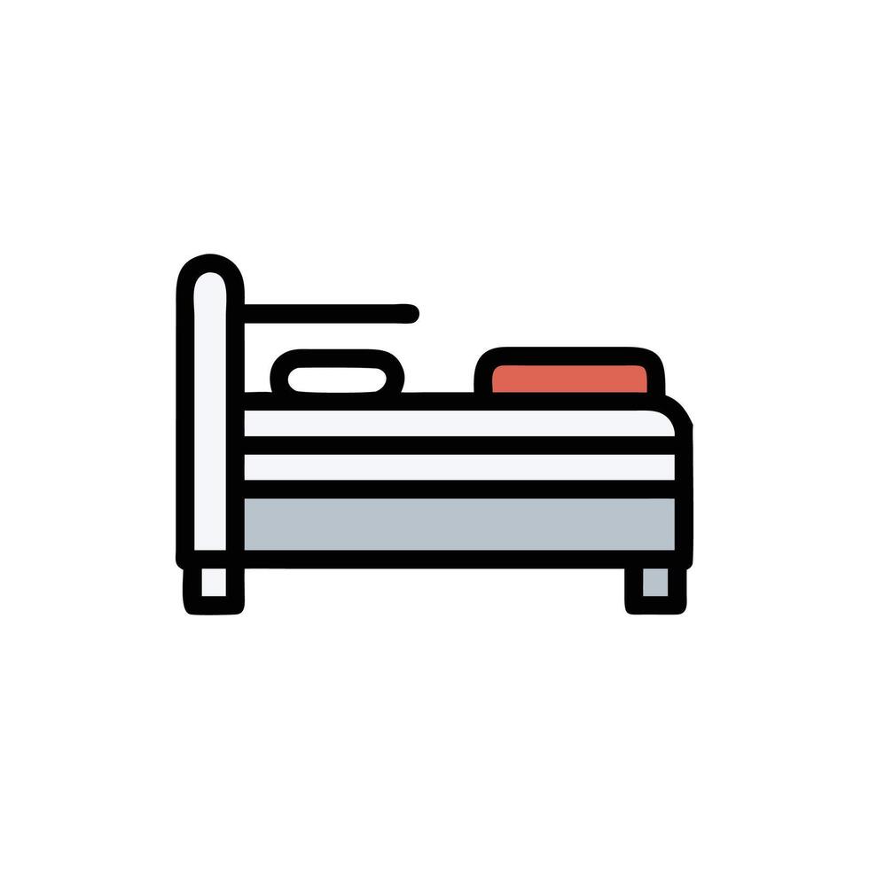 Flat design illustration of simple bed on White vector