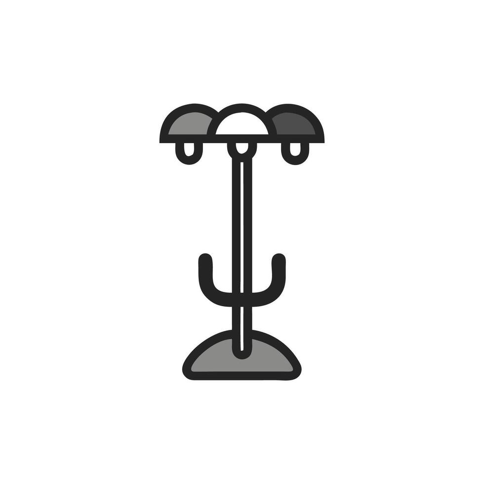 Minimalist grey coat rack icon on a White Background vector