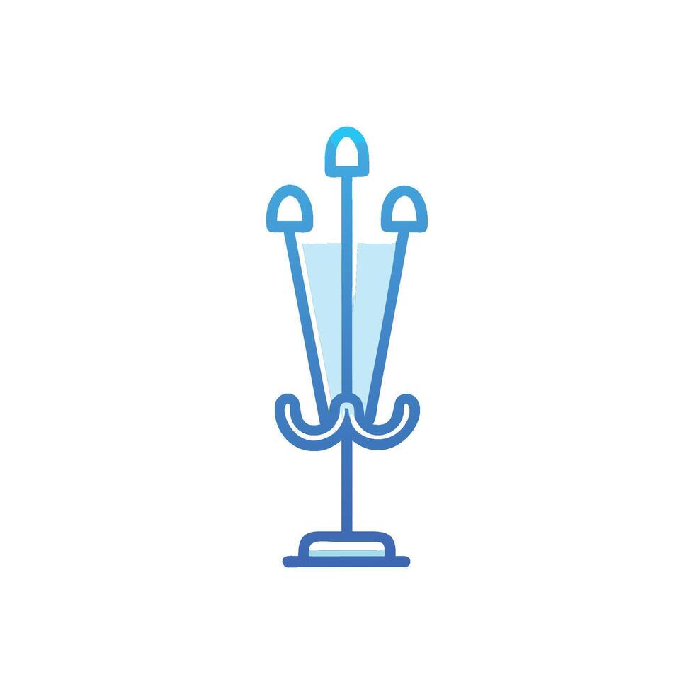 Abstract blue coat rack icon against White Background vector