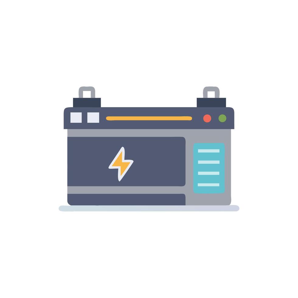 Isolated flat image of a car battery vector