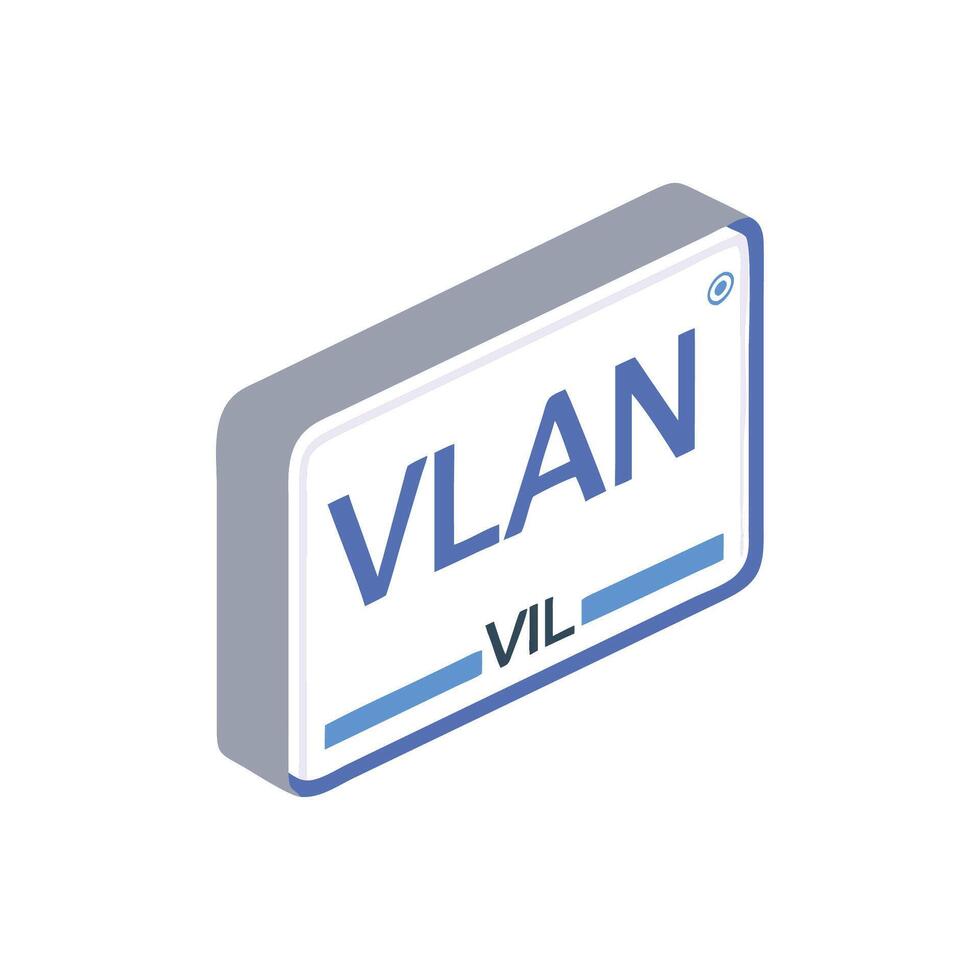 Isometric illustration of VLAN concept on White Background vector