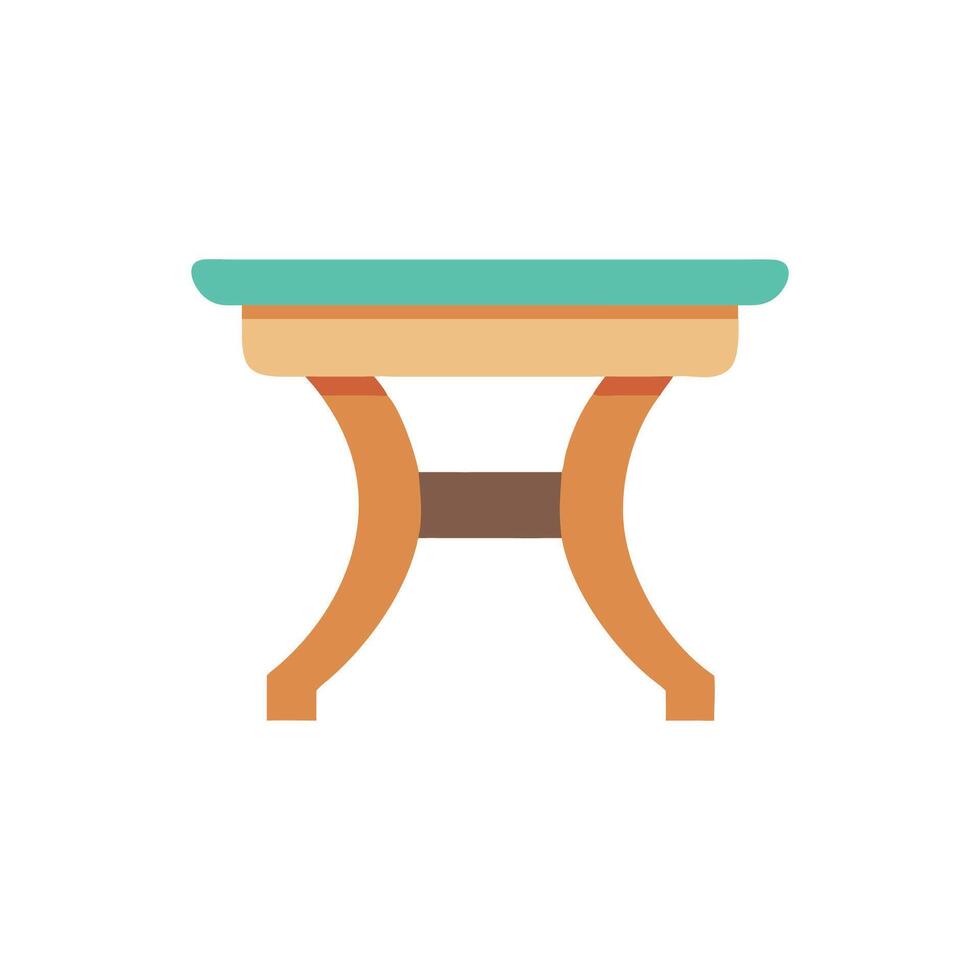 Minimalist flat design table with soft color scheme vector
