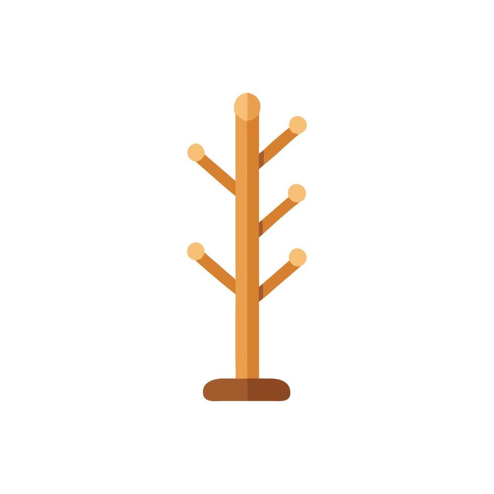 Minimalist coat rack illustration against a stark White Background vector