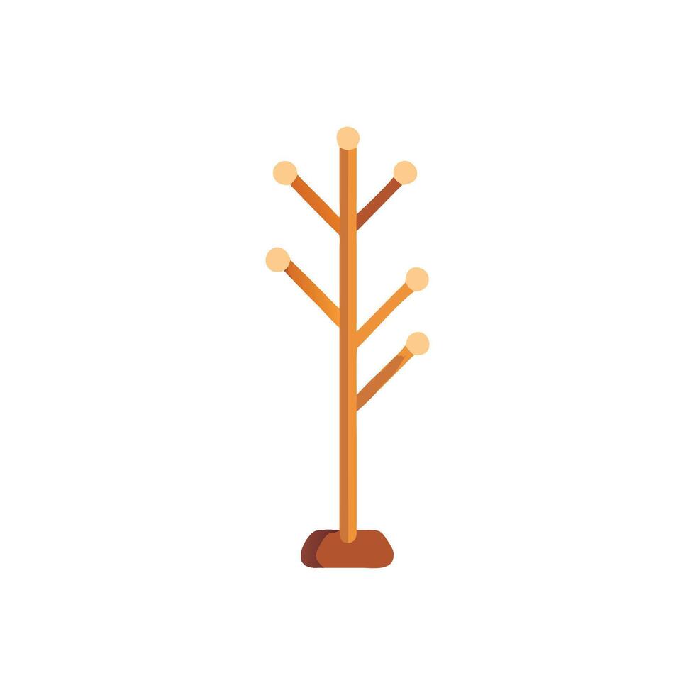 Minimalist coat rack illustration on clean White Background design vector