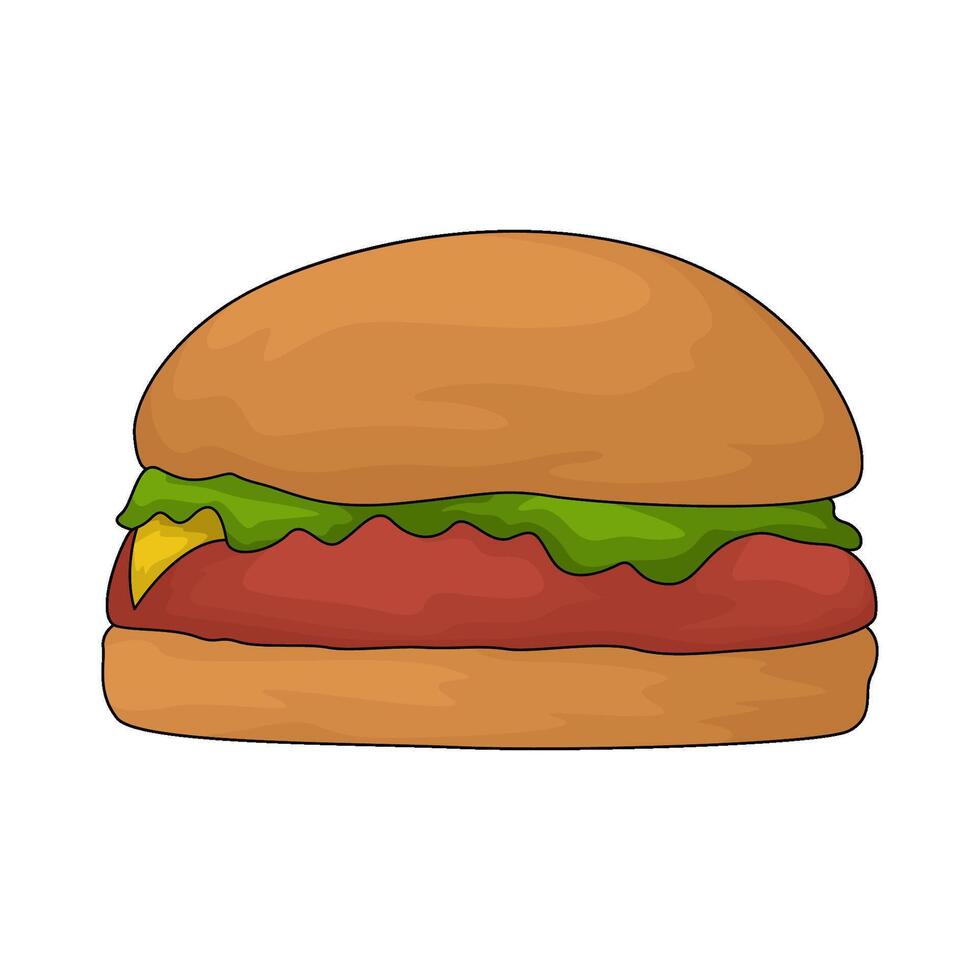 fresh and delicious burger vector