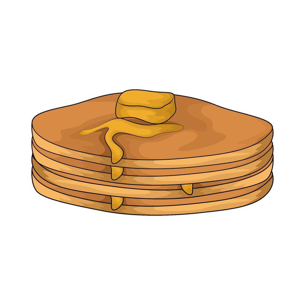 delicious pancake with butter vector