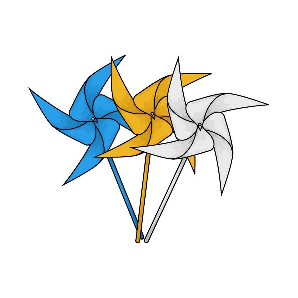 illustration of three pinwheel vector