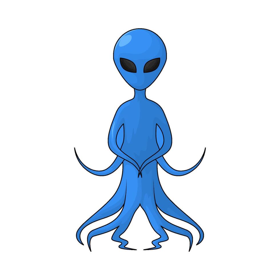 illustration of octopus alien vector