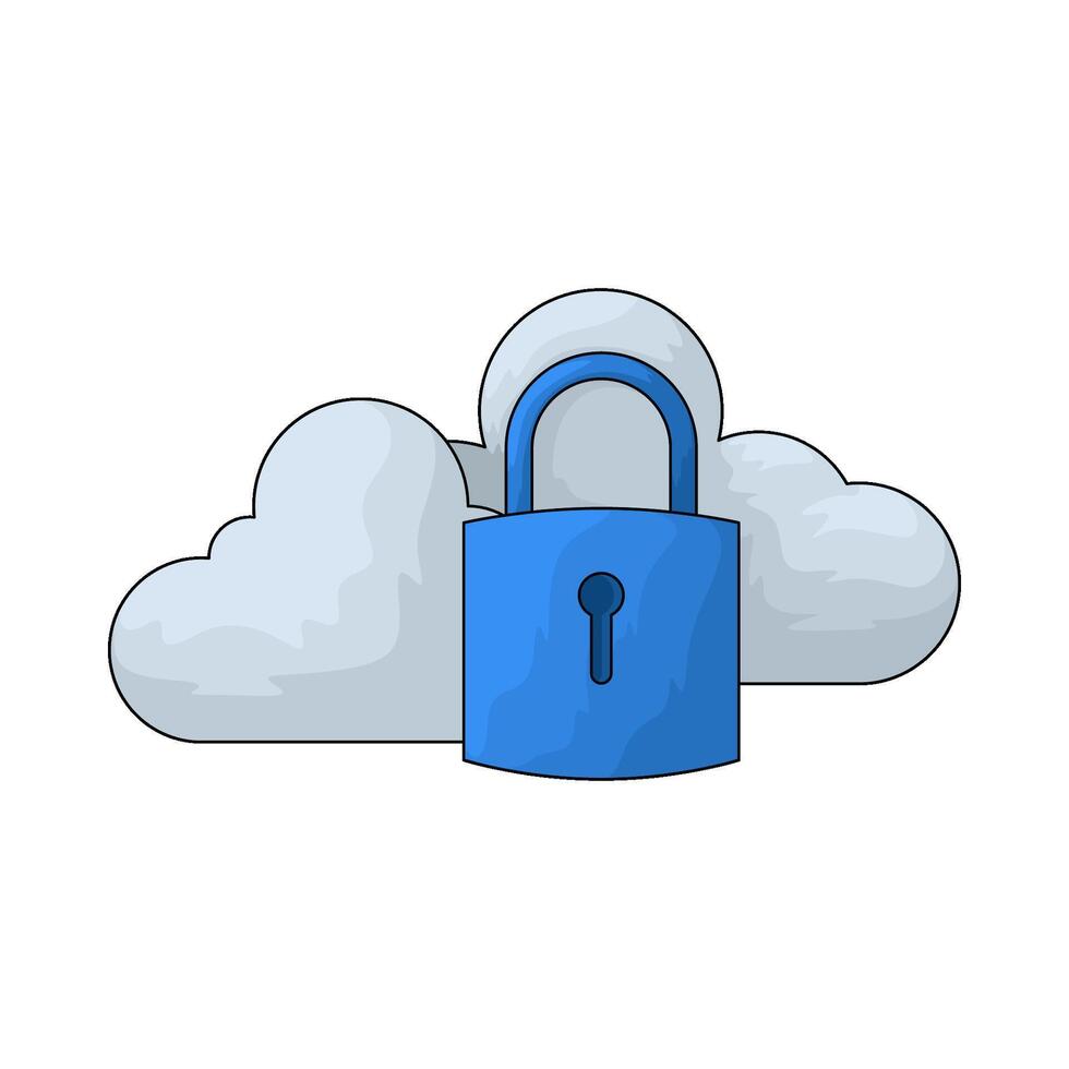 locked clouds illustration vector